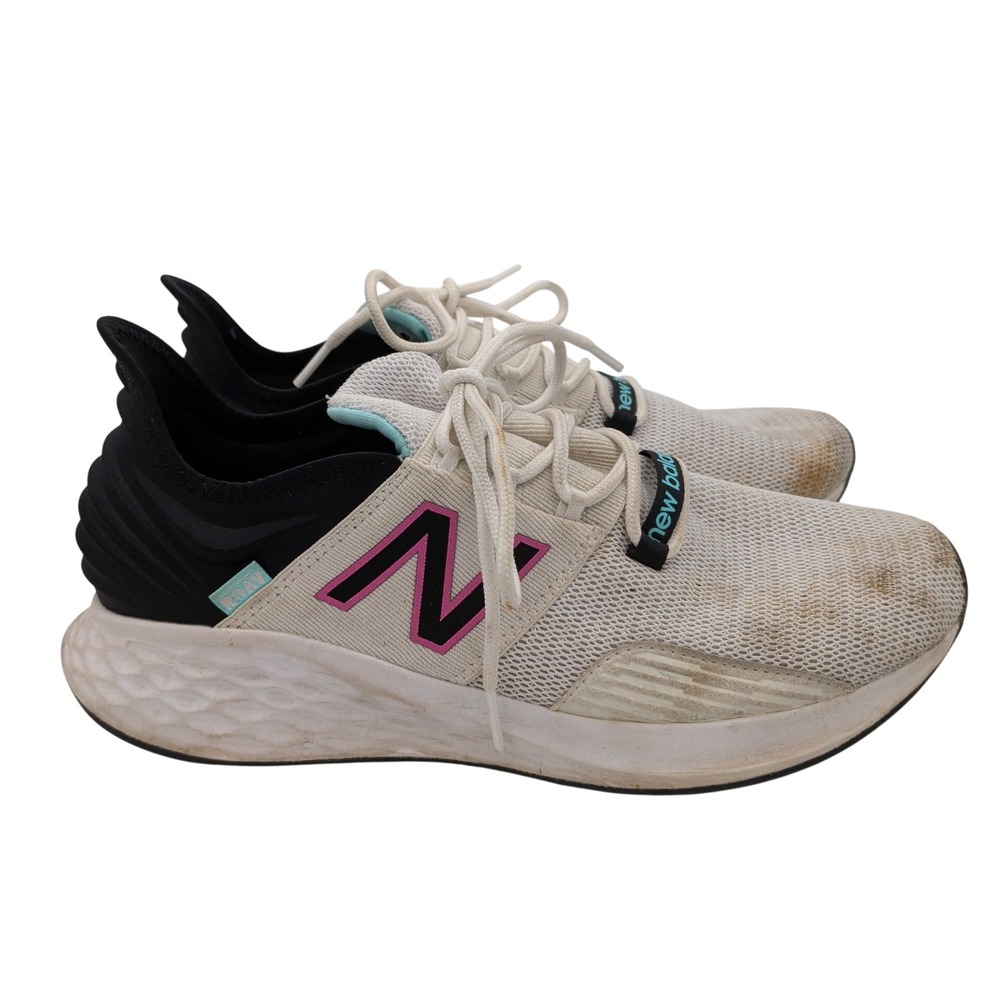 New Balance Fresh Foam Roav Womens 11 Running Shoes White Black Pink WROAVWB